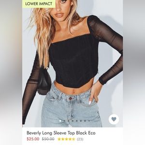 Beverly Long Sleeve Top Black Eco
